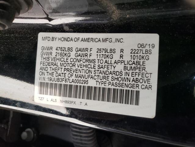 19UUB3F87LA000295 - 2020 ACURA TLX ADVANCE BLACK photo 12