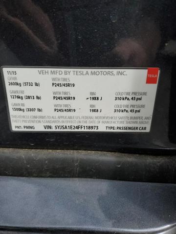 5YJSA1E24FF118973 - 2015 TESLA MODEL S გრაფიტი ფოტო 13