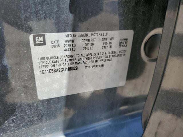 1G11C5SA2GU106329 - 2016 CHEVROLET MALIBU LIM LT Қара фото 12