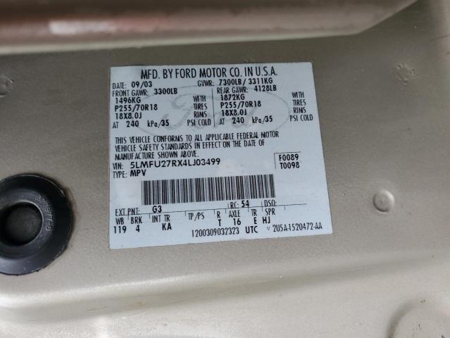 5LMFU27RX4LJ03499 - 2004 LINCOLN NAVIGATOR GOLD photo 13