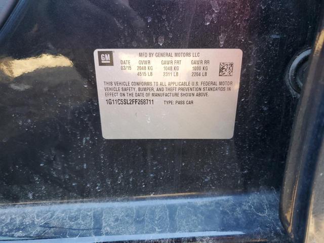 1G11C5SL2FF268711 - 2015 CHEVROLET MALIBU 1LT BLACK photo 12