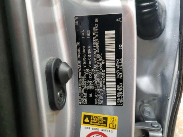 5TDJKRFH9GS276510 - 2016 TOYOTA HIGHLANDER XLE 银色 照片 12