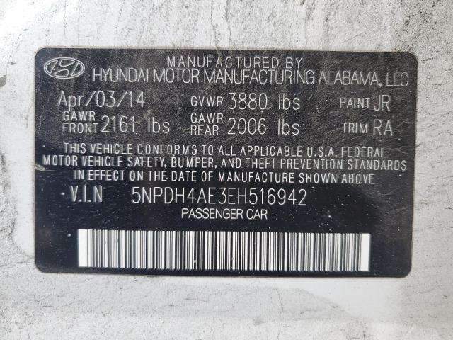 5NPDH4AE3EH516942 - 2014 HYUNDAI ELANTRA SE WHITE photo 12