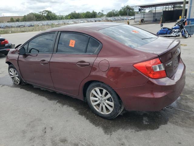 2HGFB2F82CH557152 - 2012 HONDA CIVIC EX BURGUNDY photo 2