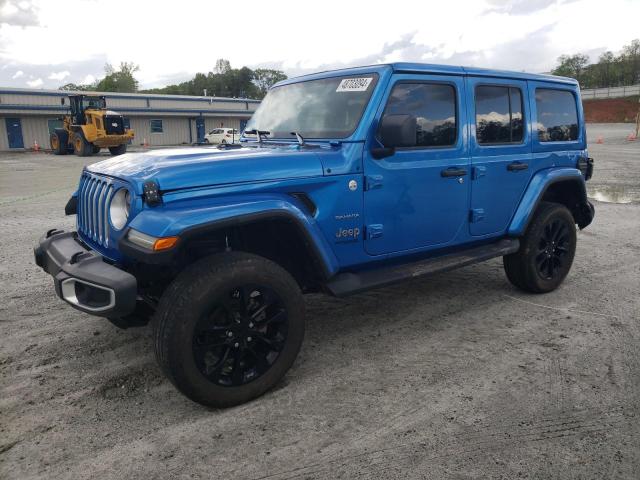 1C4HJXENXNW246183 - 2022 JEEP WRANGLER U SAHARA BLUE photo 1