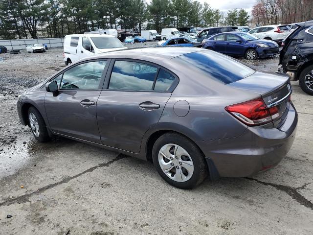 19XFB2F52FE054631 - 2015 HONDA CIVIC LX GRAY photo 2