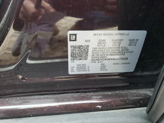5GAEVCKWXMJ173228 - 2021 BUICK ENCLAVE AVENIR მუქწითელი ფოტო 14