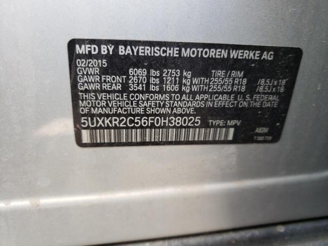 5UXKR2C56F0H38025 - 2015 BMW X5 SDRIVE35I SILVER photo 13