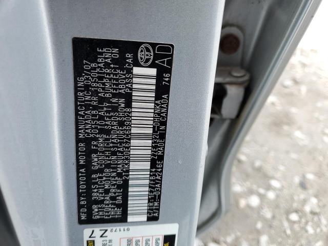 2T1KR30E67C669028 - 2007 TOYOTA COROLLA MA XR SILVER photo 12