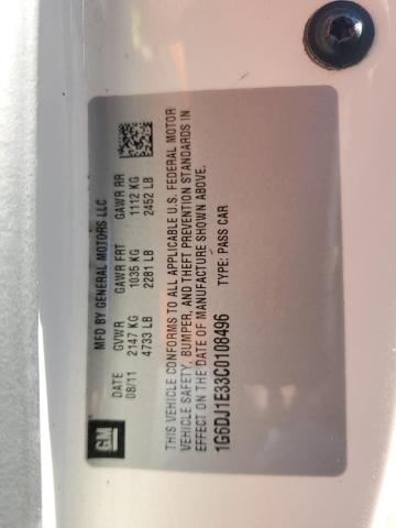 1G6DJ1E33C0108496 - 2012 CADILLAC CTS PERFORMANCE COLLECTION Weiß Foto 12