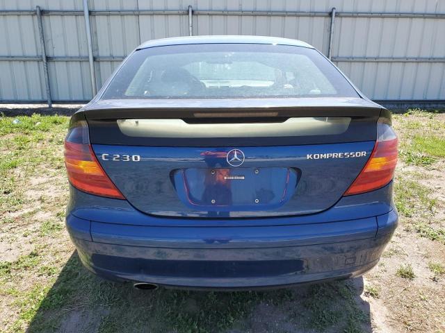 WDBRN47J52A343283 - 2002 MERCEDES-BENZ C 230K SPORT COUPE BLUE photo 6