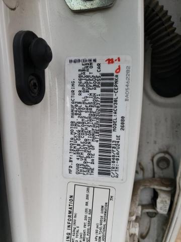 4T1BE32K83U203771 - 2003 TOYOTA CAMRY LE WHITE photo 12