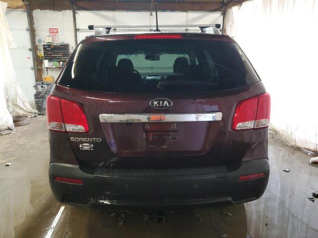 5XYKTCA63CG205976 - 2012 KIA SORENTO BASE BURGUNDY photo 6