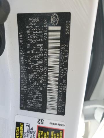 4T1T11AK9PU784323 - 2023 TOYOTA CAMRY SE NIGHT SHADE WHITE photo 12