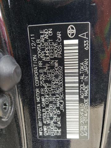 JTKJF5C78C3035552 - 2012 TOYOTA SCION TC BLACK photo 12