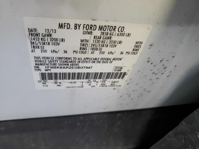 1FM5K8AR2EGB37947 - 2014 FORD EXPLORER POLICE INTERCEPTOR Ağ foto 13