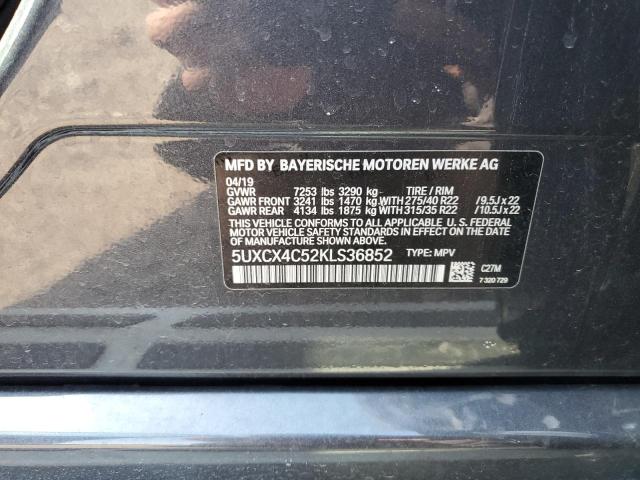 5UXCX4C52KLS36852 - 2019 BMW X7 XDRIVE50I CHARCOAL photo 13