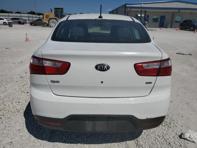 KNADM4A38E6344635 - 2014 KIA RIO LX WHITE photo 6