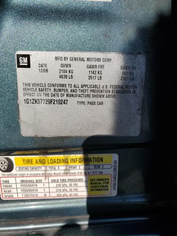 1G1ZK57729F210247 - 2009 CHEVROLET MALIBU LTZ GREEN photo 12