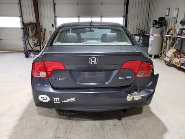 JHMFA36227S023777 - 2007 HONDA CIVIC HYBRID GRAY photo 6