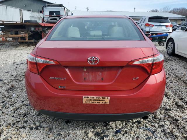 2T1BURHEXGC703610 - 2016 TOYOTA COROLLA L RED photo 6