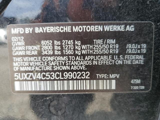 5UXZV4C53CL990232 - 2012 BMW X5 XDRIVE35I BLACK photo 13