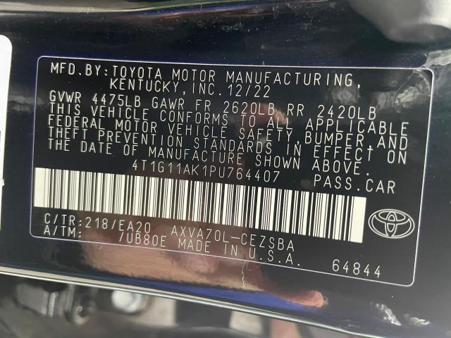 4T1G11AK1PU764407 - 2023 TOYOTA CAMRY SE NIGHT SHADE BLACK photo 10