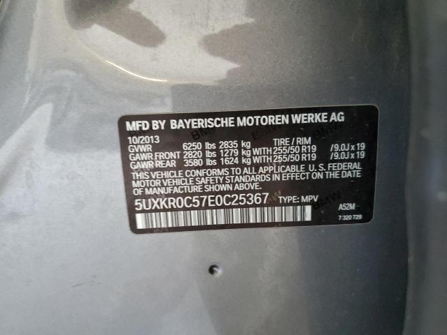 5UXKR0C57E0C25367 - 2014 BMW X5 XDRIVE35I GRAY photo 12