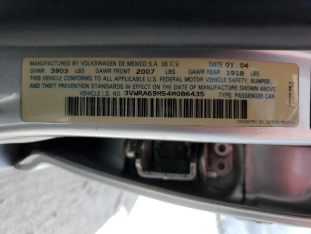 3VWRA69M54M086435 - 2004 VOLKSWAGEN JETTA GL SILVER photo 12