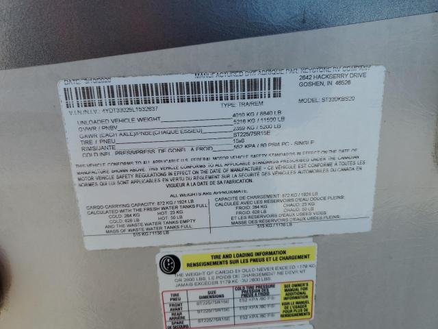 4YDT33025L1532637 - 2020 KEYSTONE SPRINTER TWO TONE photo 10