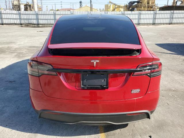 7SAXCBE61NF360100 - 2022 TESLA MODEL X RED photo 6