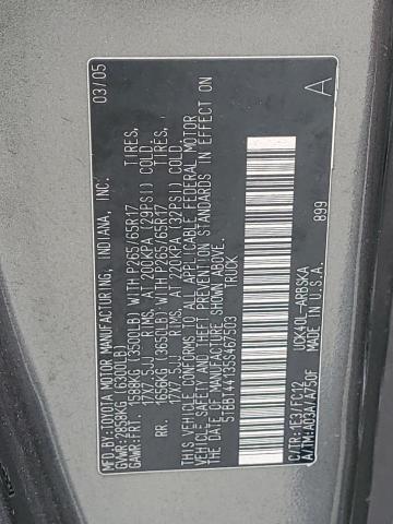 5TBBT44135S467503 - 2005 TOYOTA TUNDRA ACCESS CAB SR5 GRAY photo 12