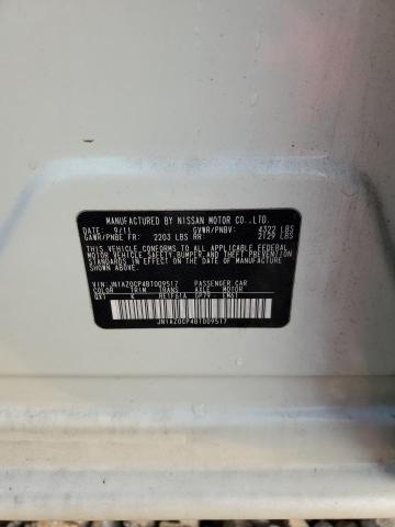 JN1AZ0CP4BT009517 - 2011 NISSAN LEAF SV WHITE photo 12