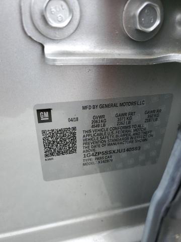 1G4ZP5SSXJU140593 - 2018 BUICK LACROSSE ESSENCE 银色 照片 13