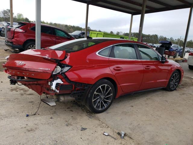 5NPEH4J2XLH020916 - 2020 HYUNDAI SONATA LIMITED RED photo 3