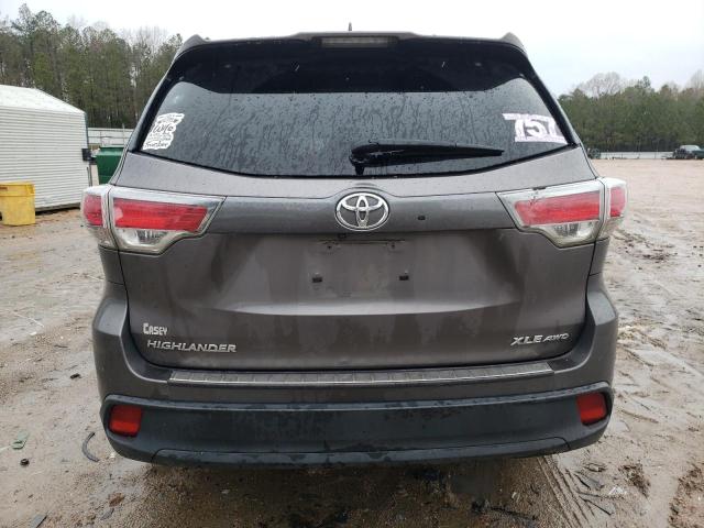 5TDJKRFH5GS275807 - 2016 TOYOTA HIGHLANDER XLE GRAY photo 6