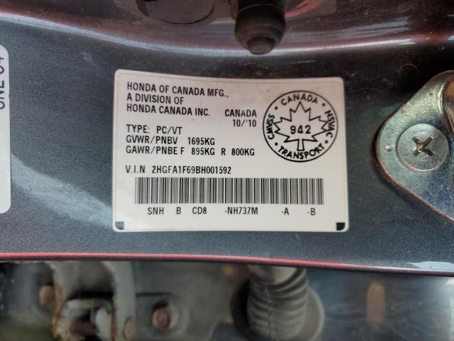 2HGFA1F69BH001592 - 2011 HONDA CIVIC LX-S 灰色 照片 13