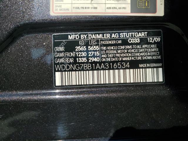 WDDNG7BB1AA316534 - 2010 MERCEDES-BENZ S 550 BLACK photo 13