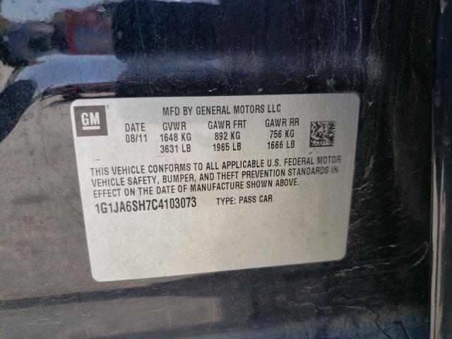 1G1JA6SH7C4103073 - 2012 CHEVROLET SONIC LS 黑色 照片 12