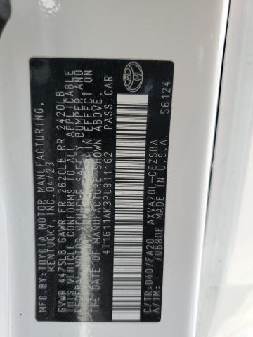 4T1G11AK3PU811162 - 2023 TOYOTA CAMRY SE NIGHT SHADE WHITE photo 13