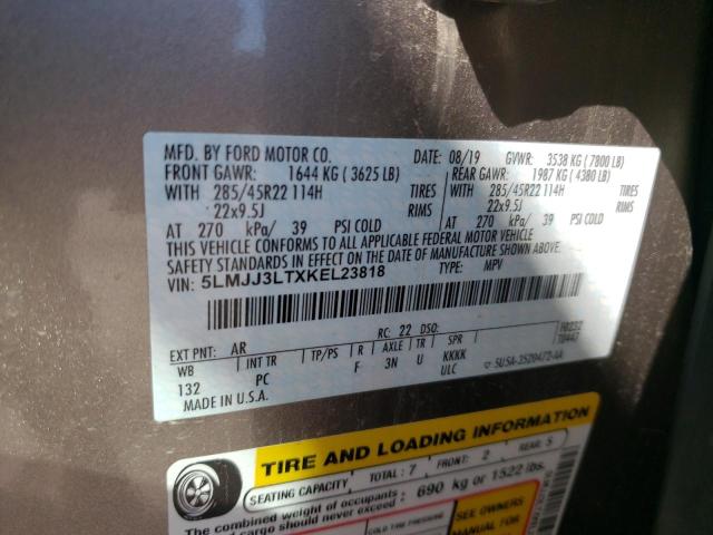 5LMJJ3LTXKEL23818 - 2019 LINCOLN NAVIGATOR L RESERVE 米色 照片 13