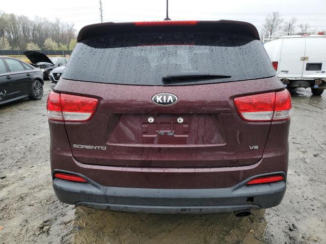 5XYPG4A5XGG178840 - 2016 KIA SORENTO LX BURGUNDY photo 6