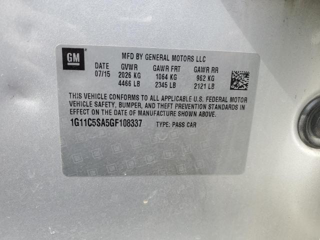 1G11C5SA5GF108337 - 2016 CHEVROLET MALIBU LIM LT 银色 照片 12