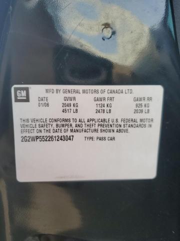 2G2WP552261243047 - 2006 PONTIAC GRAND PRIX 黑色 照片 12