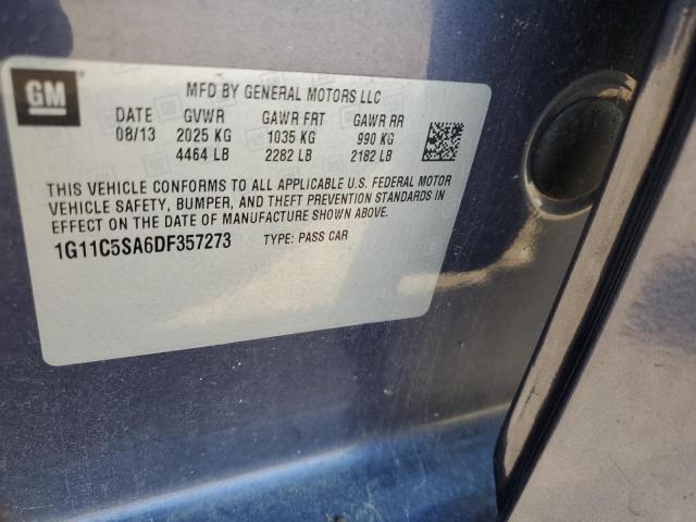 1G11C5SA6DF357273 - 2013 CHEVROLET MALIBU 1LT BLUE photo 12