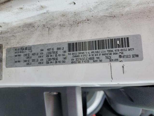 3C6TRVDG7JE148928 - 2018 RAM PROMASTER 2500 HIGH Ақ фото 13