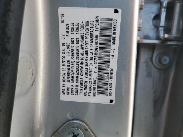 3CZRE38399G707965 - 2009 HONDA CR-V LX SILVER photo 12