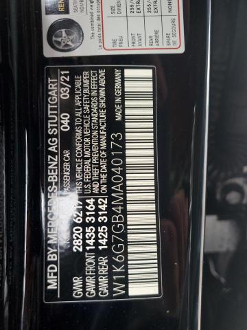 W1K6G7GB4MA040173 - 2021 MERCEDES-BENZ S 580 4MATIC BLACK photo 12