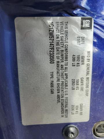 1G1ZW57147F233560 - 2007 CHEVROLET MALIBU SS ლურჯი ფოტო 12