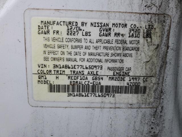 3N1AB61E77L650973 - 2007 NISSAN SENTRA 2.0 SILVER photo 12